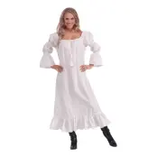 Medeltida Klänning Vit Maskeraddräkt - One size