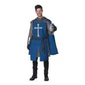 Medeltida Riddare Blå Maskeraddräkt - Small/Medium