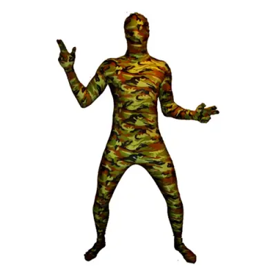 Morphsuit Kamouflage Maskeraddräkt - Large