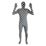Morphsuit Schackrutig Maskeraddräkt - Large