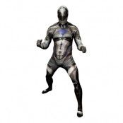 Power Ranger Svart Deluxe Morphsuit Maskeraddräkt - Large