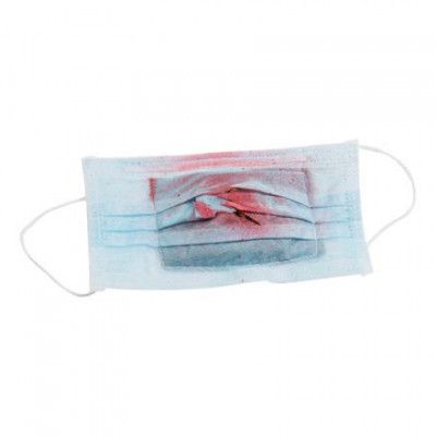 Blodigt Munskydd Med Zombietänder