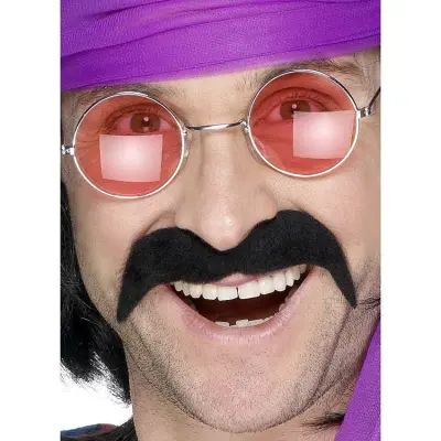 70-tals Mustasch Svart