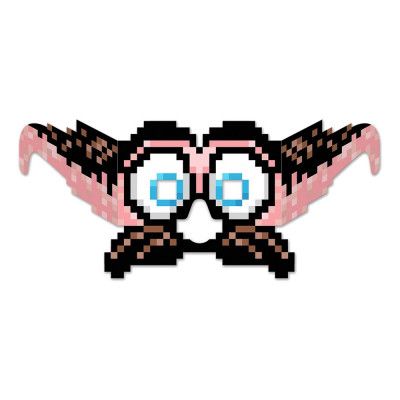 8-bitars Glasögon med Mustasch