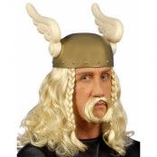 Blond Asterix/Vikingperuk med Mustasch