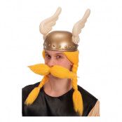Blond Vikingaperuk med Mustasch