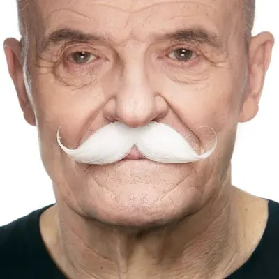 Detektiv Mustasch Vit