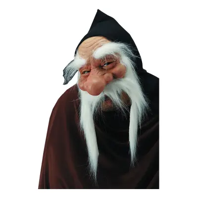 Dvärgmask med Vit Mustasch - One size