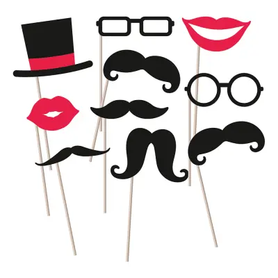 Foto Props Mustascher - 10-pack