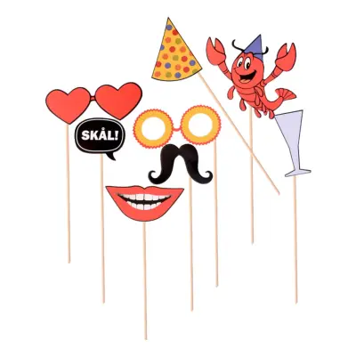 Fotoprops Kräftskiva - 8-pack