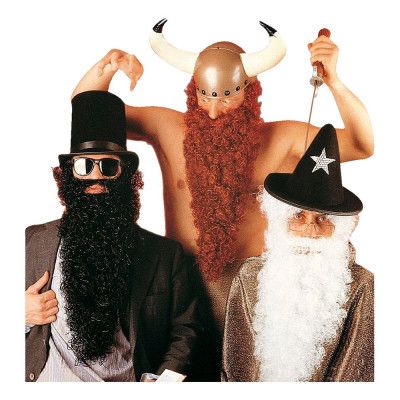 Jätteskägg med Mustasch - Vit