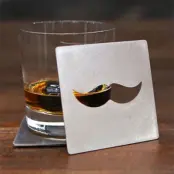 Mustasch Glasunderlägg - 4-pack