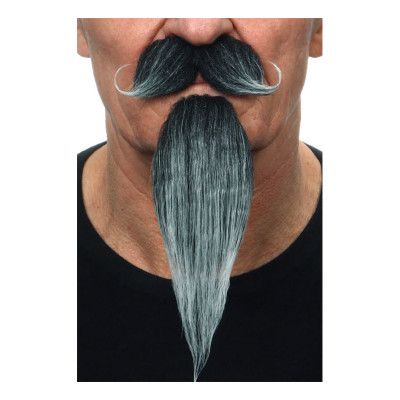 Mustasch med Skägg Musketör Grå