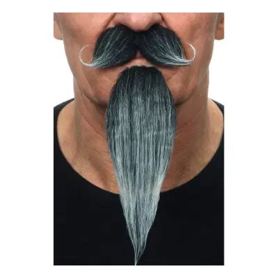 Mustasch med Skägg Musketör Grå