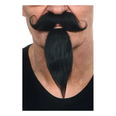 Mustasch med Skägg Musketör Svart