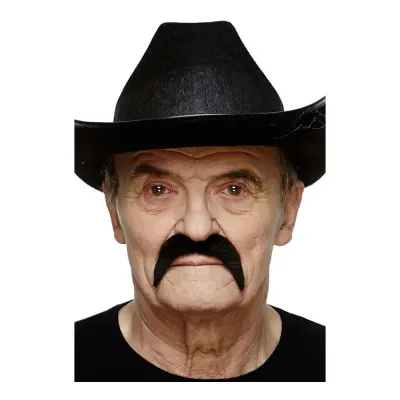 Mustasch Mexikans Svart