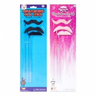 Mustasch på Pinne - Svart