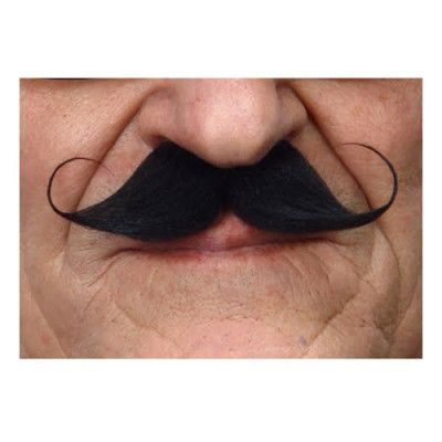 Mustasch Poirot Svart