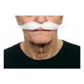 Mustasch Vaxad Vit