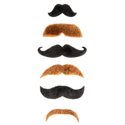 Mustascher Svarta&Bruna 6-pack