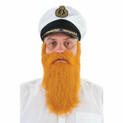 Orange Långt Skägg med Mustasch