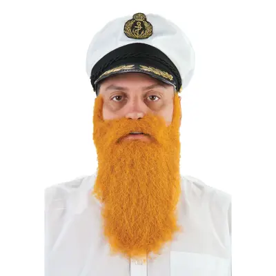 Orange Långt Skägg med Mustasch