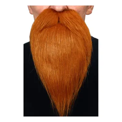 Skägg med Mustasch Lång Röd