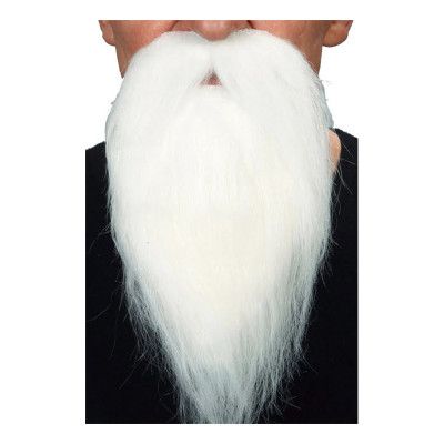 Skägg med Mustasch Lång Vit