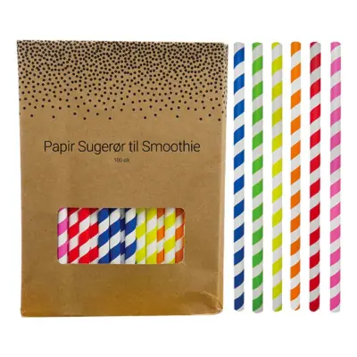 Smoothie Sugrör Flerfärgade - 100-pack
