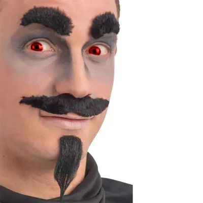 Svart Mustasch & Ögonbryn