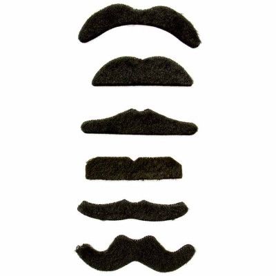 Svart mustaschset 6 st