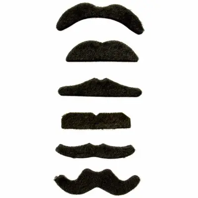 Svart mustaschset 6 st