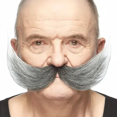 Uppfinnare Mustasch Svart/Vit