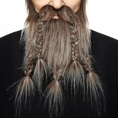 Viking Mustasch med Skägg Brun/Grå