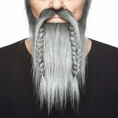 Viking Mustasch med Skägg Svart/Vit