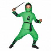 Grön Ninja Barn Maskeraddräkt - Medium