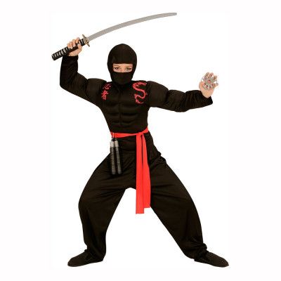 Ninja med Muskler Barn Maskeraddräkt - Large