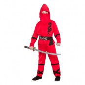 Ninja Röd Barn Maskeraddräkt - Medium