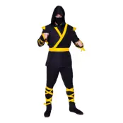 Ninja Svart/Gul Maskeraddräkt - Small/Medium