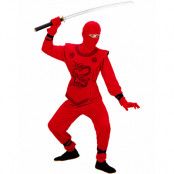 Röd Ninjadräkt med Drakmotiv
