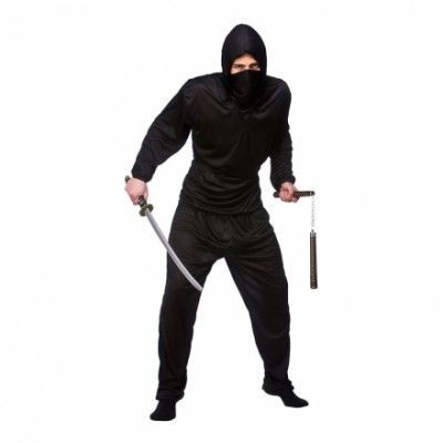 Svart Ninja Budget Maskeraddräkt - Small