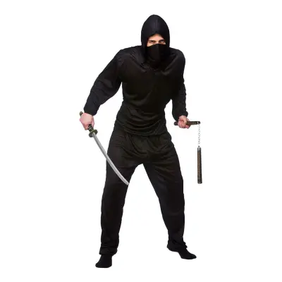 Svart Ninja Budget Maskeraddräkt - Small