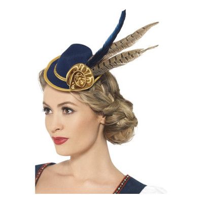 Autentisk Bavarian Oktoberfest Minihatt Blå - One size