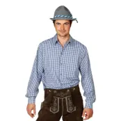 Blå/Vit Rutig Skjorta för Män - Large