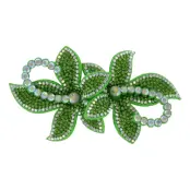 Hårspänne Blommor med Strass Grön Deluxe