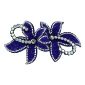 Hårspänne Blommor med Strass Marinblå Deluxe