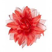 Hårspänne med Elegant Röd Blomma och Glitter