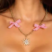 Halsband Dirndl Guld med Rosetter - One size