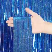 Glitterdraperi Holografiskt - Blå