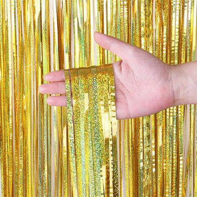 Glitterdraperi Holografiskt - Guld